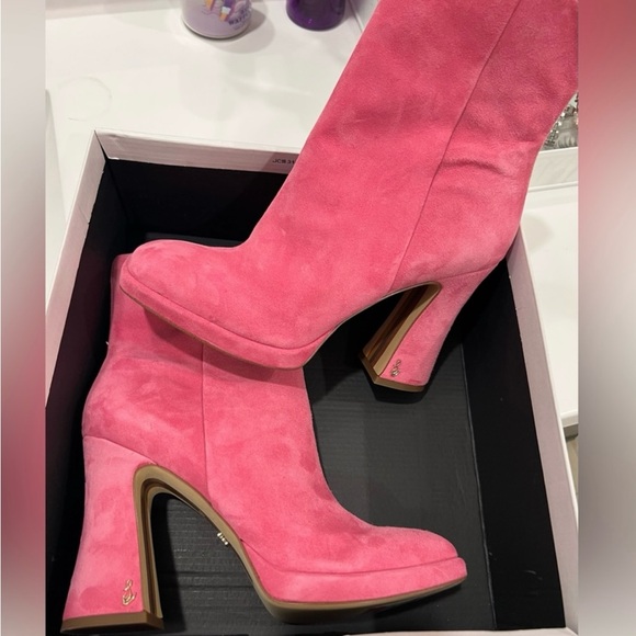 Sam Edelman Jaye Pink Boots Women’s Size 8.5 New - Picture 1 of 3